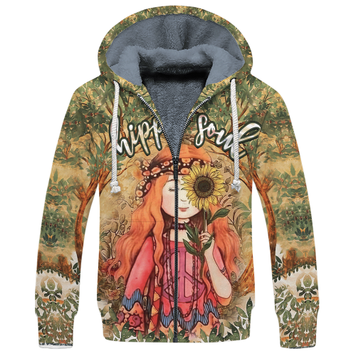 HIPPIE DBA-1503-HP-03 Premium Heavy Fleece Zip Hoodie