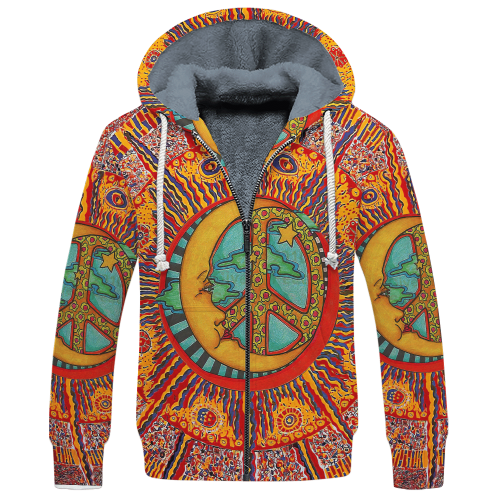 HIPPIE DBA-1503-HP-02 Premium Heavy Fleece Zip Hoodie