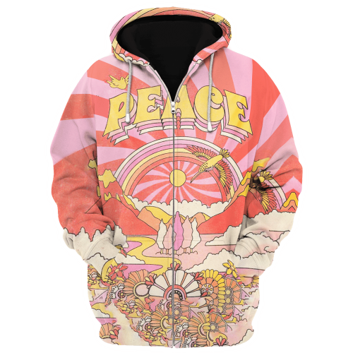 HIPPIE DBA-1503-HP-01 Premium Microfleece Zip Hoodie