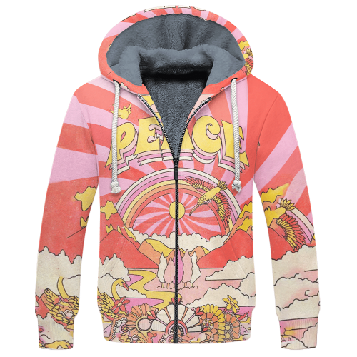 HIPPIE DBA-1503-HP-01 Premium Heavy Fleece Zip Hoodie