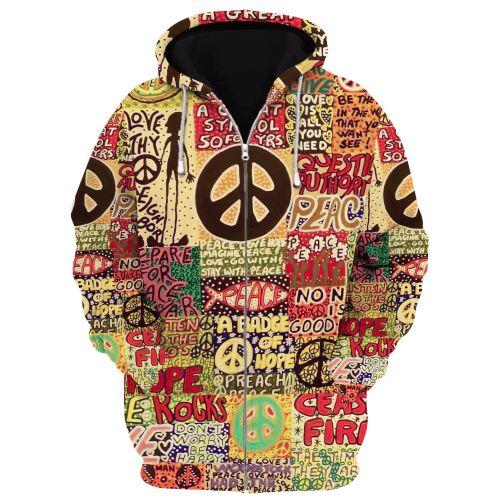 HIPPIE DBA-1103-HP-04 Premium Microfleece Zip Hoodie