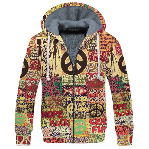 HIPPIE DBA-1103-HP-04 Premium Heavy Fleece Zip Hoodie