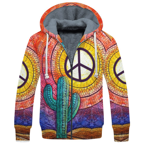 HIPPIE DBA-1103-HP-03 Premium Heavy Fleece Zip Hoodie