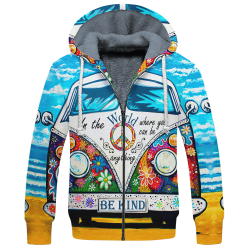 HIPPIE DBA-1103-HP-01 Premium Heavy Fleece Zip Hoodie