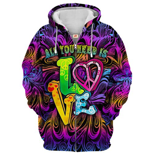 HIPPIE HBLTHI12 Premium Microfleece Zip Hoodie