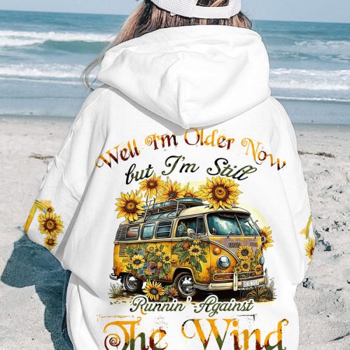 HIPPIE RUNNING AGAINST THE WIND Premium Microfleece Hoodie