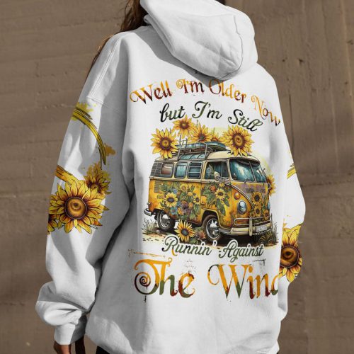 HIPPIE RUNNING AGAINST THE WIND Premium Microfleece Hoodie