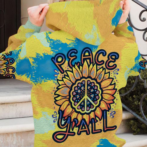 HIPPIE EACE Y'ALL TIE DYE  Premium Microfleece Hoodie