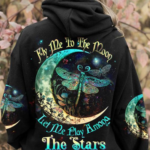 HIPPIE FLY ME TO THE MOON Premium Microfleece Hoodie