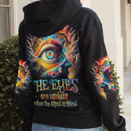 HIPPIE THE EYES ARE USELESS WHEN THE MIND IS BLIND Premium Microfleece Hoodie