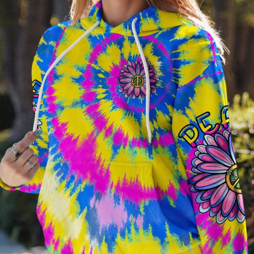 HIPPIE  PEACE Y'ALL FLOWER Premium Microfleece Hoodie