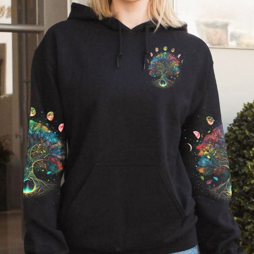 HIPPIE  EVERYTHING IS MAGICAL WHEN YOU SEE IT TREE OF LIFE MOON Premium Microfleece Hoodie