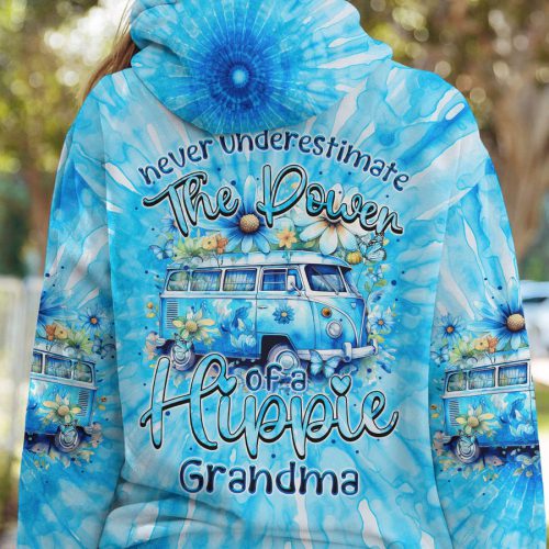 HIPPIE GRANDMA Premium Microfleece Hoodie