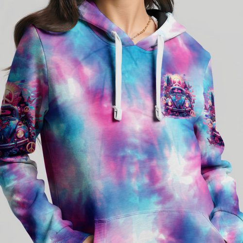 HIPPIE HERE COMES THE SUN TIE DYE Premium Microfleece Hoodie