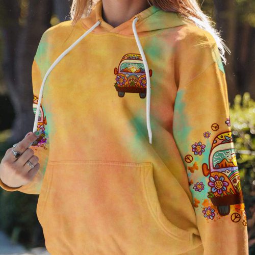 HIPPIE  RUNNING AGAINST THE WIND Premium Microfleece Hoodie