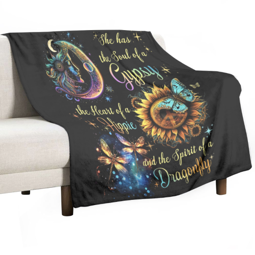 She has the soul of a Gypsy, Hippie Blanket, Family Throw Blanket, Blankets For Gift, Christmas Blanket