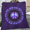 Purple Mandala Peace Symbol Blanket, Hippie Blanket, Family Throw Blanket, Blankets For Gift, Christmas Blanket