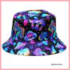 Hippie Bucket Hat for Men Women,Packable Reversible Printed Sun Hats